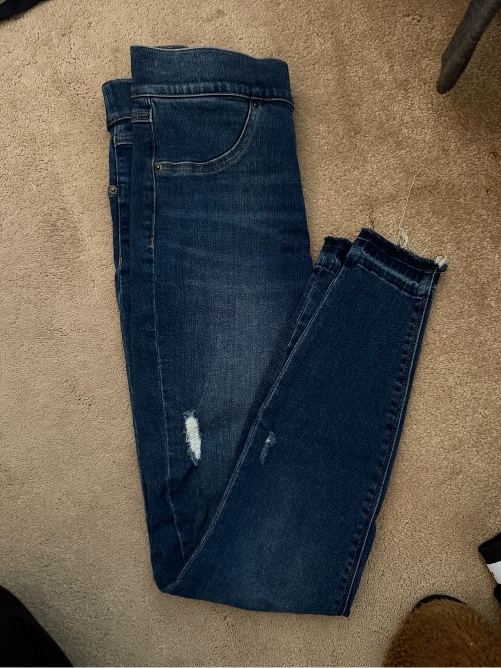 SPANX Red-Logo Dark Blue Denim Waistband